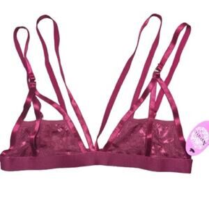 Anemone Strappy Lace Red Bralette Size Small